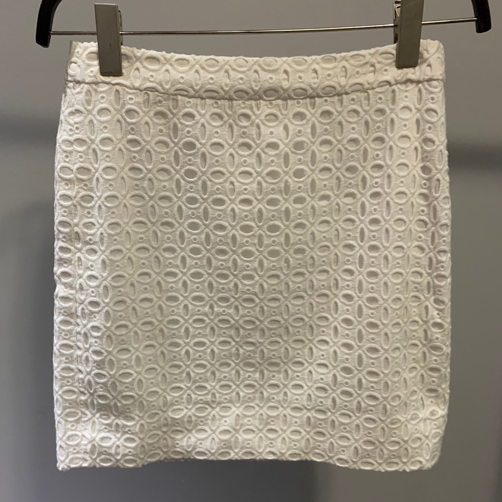 J. Crew Factory Laser Cut White Skirt
